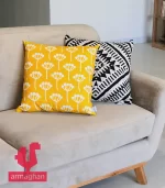 Yellow patterned cushion in Tehran