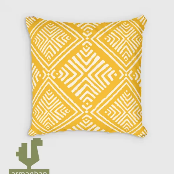 Geometric-yellow-patterned-cushion