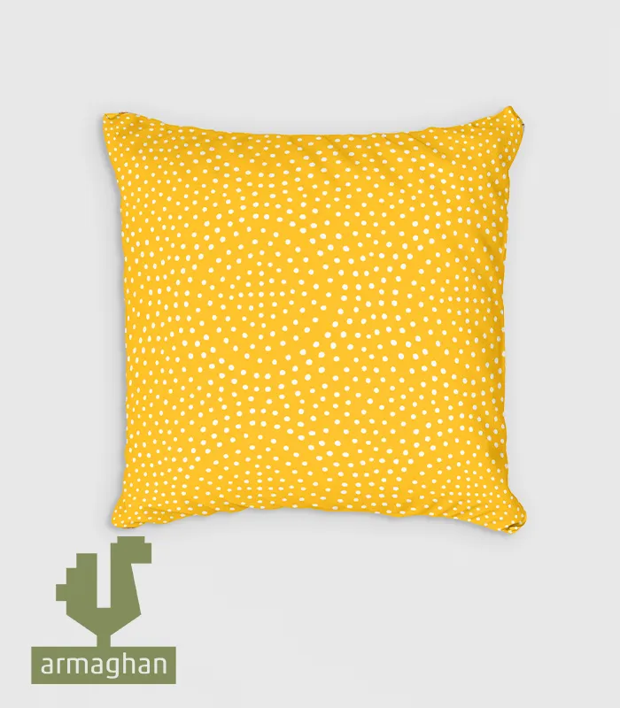 Yellow-polka-dot-cushion