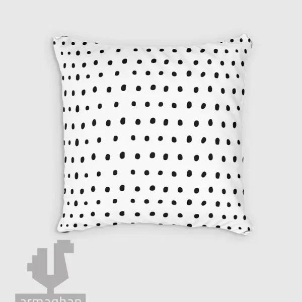 Black-and-white-polka-dot-cushion