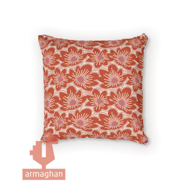Cream-orange-cushion-with-fig-leaf-design