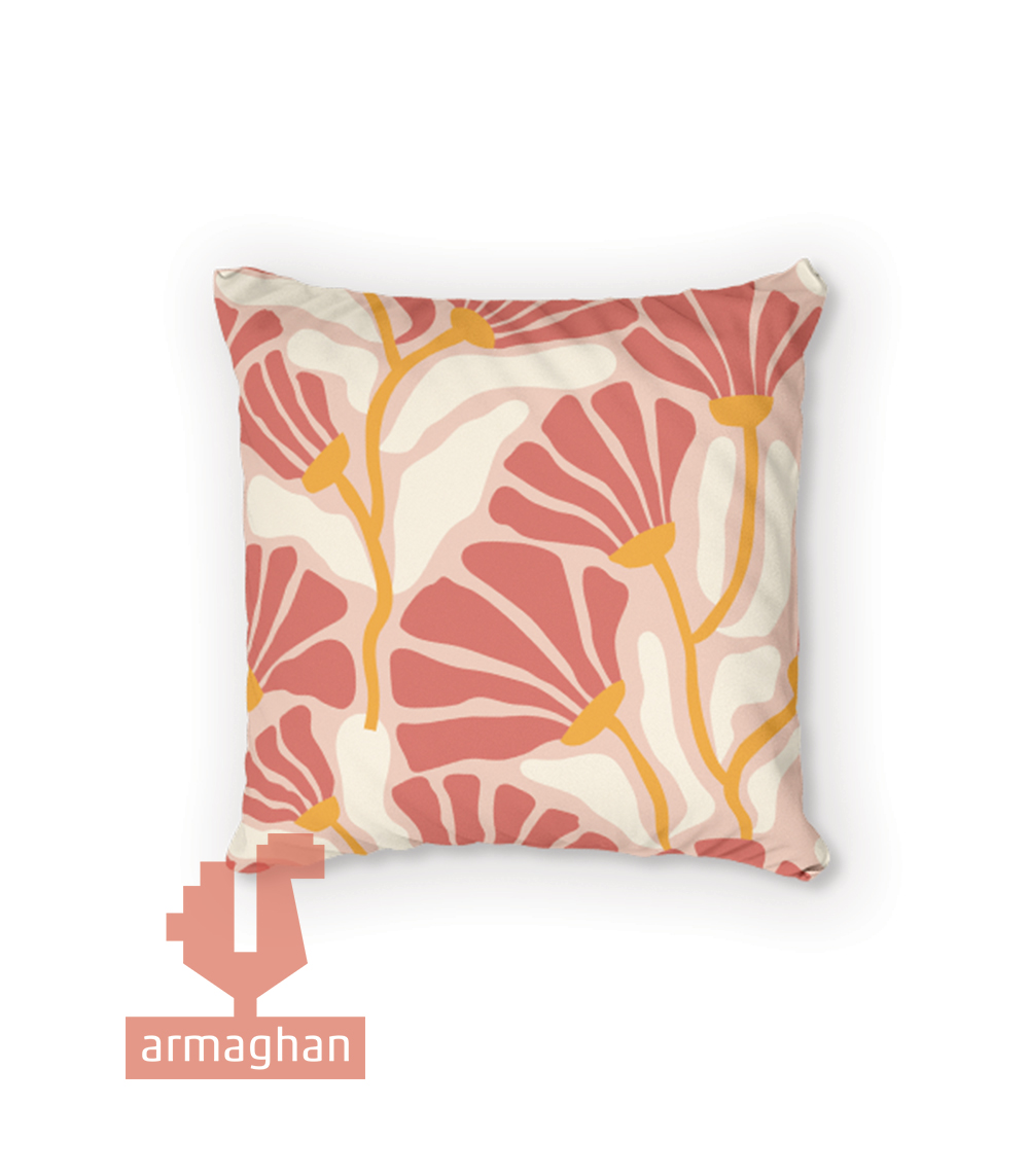 Floral cushion with tulip design