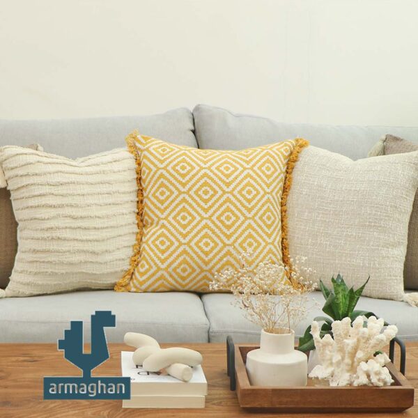 Buy-yellow-textured-cushion