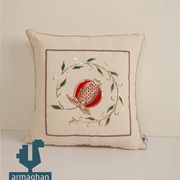 Hand-embroidered cushion