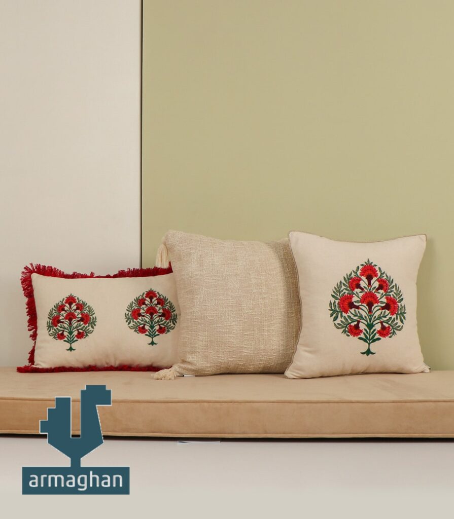 Pomegranate embroidery cushions